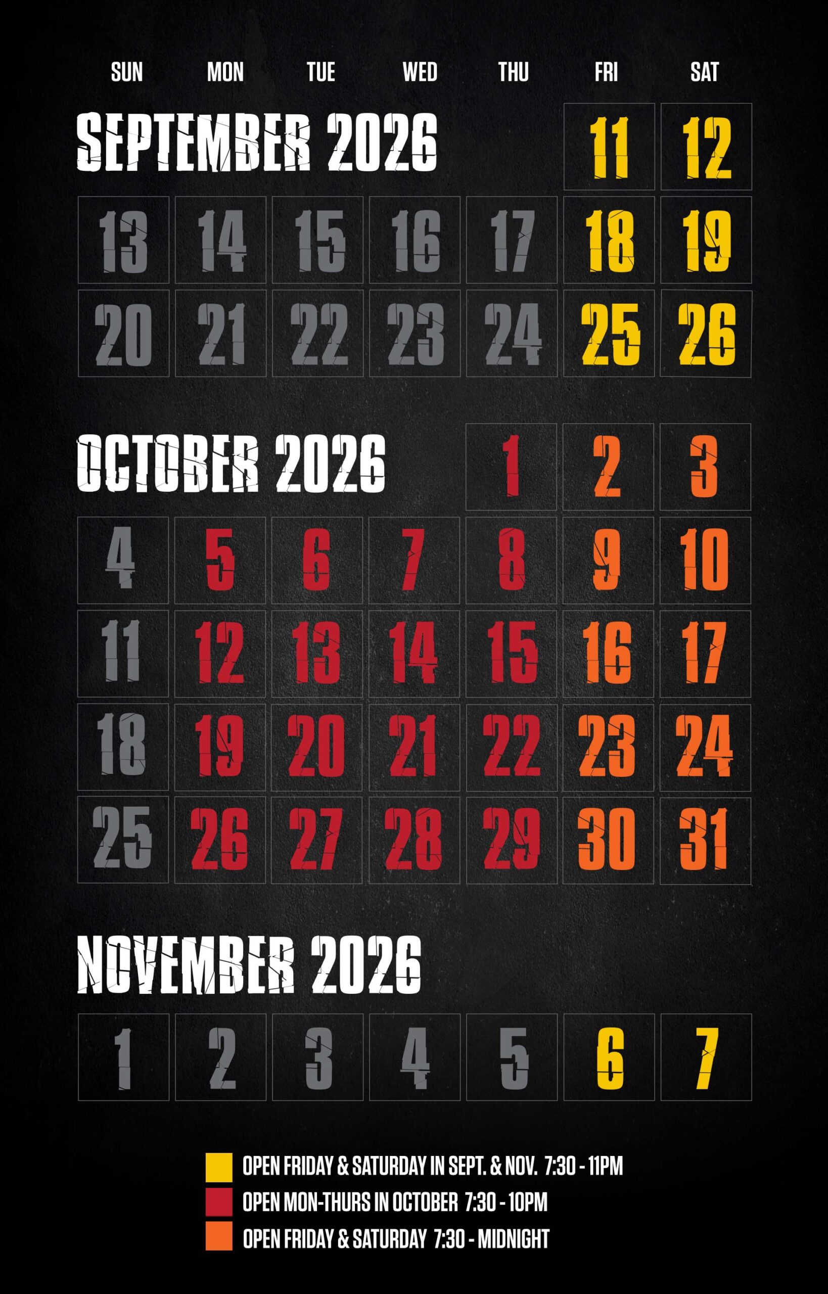 2026 haunted utah calendar
